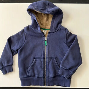 Boys zip up hoodie sweater jacket Size 4t. Cozy lining.